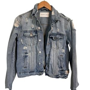 Mustard Seed distressed Jean jacket size S - Dance Republic on back